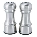 Trudeau Satin Stainless Steel Salt and Pepper Shakers - 4.5"