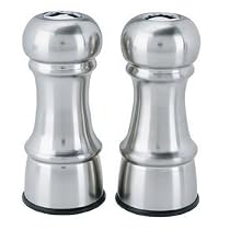 Trudeau Satin Stainless Steel Salt and Pepper Shakers - 4.5"