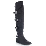 Qupid Proud-08 OTK Buckle Flat Boots