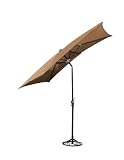 Coolaroo  9' Hexagonal Mocha Contemporary Market Umbrella with 3 position Tilt-Aluminum Pole 339296