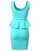 NINEXIS Women's Sleeveless Ponte Peplum Midi Pencil Dress