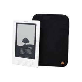 CaseCrown Amazon Kindle DX Protective Sleeve with Front Pocket - Black Faux Suede