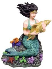 Small Wonders II Mermaid with Shell Aquarium Ornament, Small