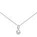 Sterling Silver Swirl With Clear CZ Pendant on 16-18in Adjustable Box Chain Necklace