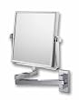 Wall Mount Double Arm Square 3X/1X Magnifying Mirror , Chrome