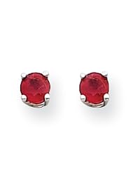 14k White Gold Ruby Post Back Stud Earrings. Gem Wt- 0.72ct