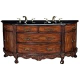 IMAGE OF Walnut Finish Demilune Twin Sink Vanity
