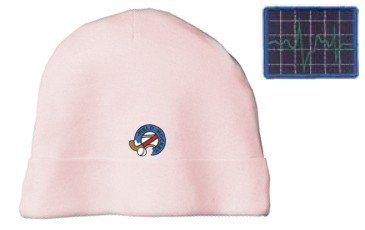 Embroidered Infant Rib Knit Beanie with the image of: heart monitor