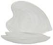 Art Glass White Heart Dish 10"L x 7.25"W