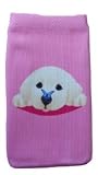 Original Handycop® Handysocke Tasche Etui aus Feinstrickmaterial - Motiv: Hund mit Schmetterling - 65 x 110 mm passend für Emporia Elagance / LifePlus / Solid / Time