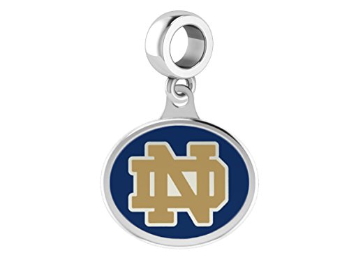 Notre Dame Fighting Irish Sterling Silver Enamel Drop Charm Fits All European Style Charm Bracelets