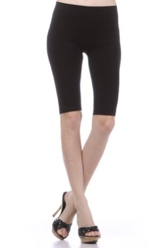 Women's Solid Knee Length Stretch Leggings by BLVD