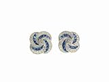 Diamond and Blue Sapphire Swirl Stud Earrings by Lucie Campbell