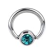 16 Gauge 1/4" Zircon Blue Gem BCR Captive Ring