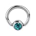 16 Gauge 1/4" Zircon Blue Gem BCR Captive Ring