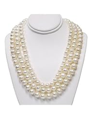 3, White Freshwater Pearl Necklaces with 14K Yellow Gold to Wear Alone or All Together. 6-7mm 16", 7-8mm 17", and 8-9mm 18"