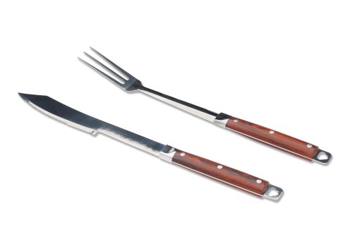 Grillfinity 210200 2-Piece Pakka Wood Barbecue Cutlery Set