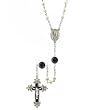 Black Hand Enameled Limited Edition Silver Tone Rosary