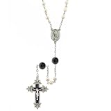 Black Hand Enameled Limited Edition Silver Tone Rosary