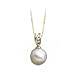18K Yellow Gold 0.07 ct. Diamond and 11.5 MM South Sea Cultured Pearl Pendant with Chain
