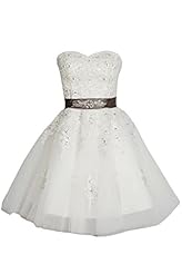 Satin/Tulle Short Lace Sequined Fit-and-Flare Party Dress/Wedding Dress 