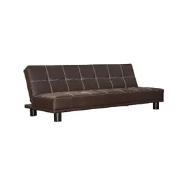 KENT 3 Seater Futon Sofa Bed in Faux Leather Black