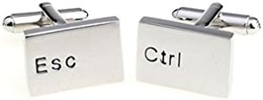 Men's Vacuum Plating Computer Keyboard Ctrl ESC Shirt Copper Cufflinks,1 Pair Set