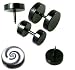 Fake Piercing Ear Plugs with Spiral Design - Sizes: Big Sold as a Pair