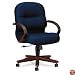 2190 Pillow-Soft Wood Series Mid-Back Chair, Mahogany/Mariner