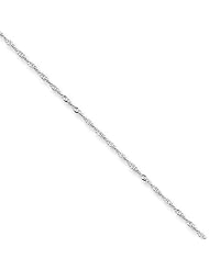 1.1mm, 14 Karat White Gold, Singapore Chain - 24 inch