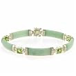 Riches from the Orient. Genuine Peridot and Jade Bracelet with Sterling Silver Settings and Closures