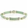 Sterling Silver Genuine Peridot and Jade Bracelet
