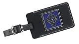 Blue Celtic Cross Leather Luggage Tag