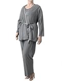 Motherhood Maternity: Plus Size Long Sleeve V-neck Babydoll Nursing 3 Piece Set