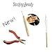 3 Pc Kit for Micro Ring Link Hair and Feather Extensions: Pliers, Micro Pulling Needle, and Loop Threader
