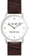 Eternal Love - Chinese Symbol - WATCHBUDDY&reg; DELUXE SILVER TONE WATCH - Brown Strap - Small Size (Standard Women's Size)