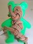 AC 021H Leather Bear 3.25in x 2.5in Hand Held Bird Toy