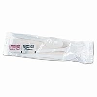 Cutlery Kit, Plastic Fork/Spoon/Knife/Salt/Pepper/Napkin, White, 250 per Carton