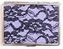 Outer Rebel Fashion Flasks & Smoking Accessories- Black Lace over Lavendar Stainless Steel Cigarette/ID Case 100's Size