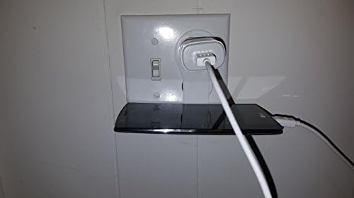 Folding Mobile Cell Phone Wall Charger Hanger Charging Rack Shelf (White)