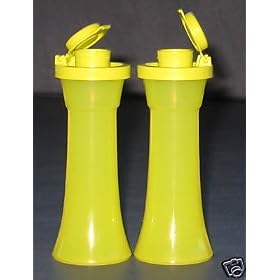 Tupperware MINI SALT PEPPER Shakers 4.5 oz Parrot Green by Tupperware