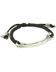 M.Cohen Handmade Designs Black Wax Cord with Sterling Silver Bone Charm