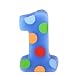 Big 1 Dots Boy Blue Candle