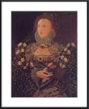 Queen Elizabeth I by Nicholas Hilliard 22.00X28.00 Framed with Black Metal Frame