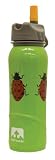 Nathan Stainless Steel 700 mL Flip Straw Bottle (Green Lady Bug)