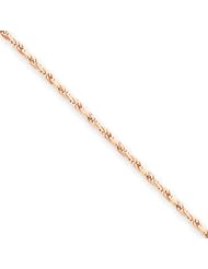 1.8mm, 14 Karat Rose Gold, Diamond-Cut Rope Chain - 9 inch