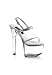 Women's 6 3/4 Inch Stiletto Heel Sling-Back Platform Sandal With Rhinestone (Clear Silver/Clear;11)