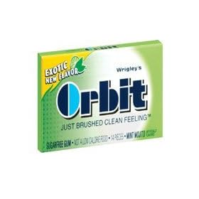 Wrigleys Orbit Just Brushed Clean Feeling SugarFree Gum, Mint Mojito - 14/Pack,12 Ea