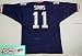 Phil Simms, New York Giants NFL Autographed Authentic Blue Throwback Jersey