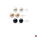 White Peacock and Pink Freshwater Cultured Pearl Button 3 Pair Stud Earrings Set with Sterling Silver Posts and Backs (8-8.5mm)